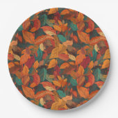 Assiettes En Carton Feuilles d'automne colorées (Devant)