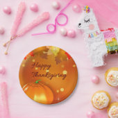 Assiettes En Carton Feuilles d'automne colorées bon thanksgiving (Fête)