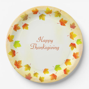 Assiettes En Carton Feuilles d'automne de vacances 