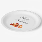 Assiettes En Carton Feuilles d'automne d'Halloween élégant (Angle)