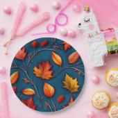 Assiettes En Carton Feuilles d'automne et Denim (Fête)
