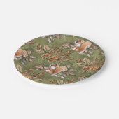 Assiettes En Carton Feuilles d'automne et écureuil (Angle)