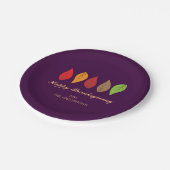 Assiettes En Carton Feuilles d'automne minimes Thanksgiving Personnali (Angle)