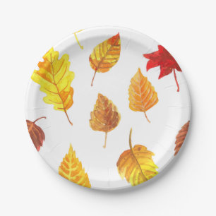 Assiettes En Carton Feuilles d'automne motif
