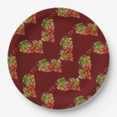 Assiettes En Carton Feuilles d'automne Motif Bourgogne Plaques de papi (Devant)