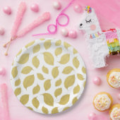 Assiettes En Carton Feuilles d'automne or élégant (Fête)