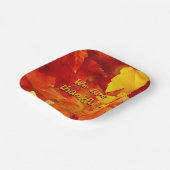 Assiettes En Carton Feuilles d'automne rouge bon thanksgiving (Angulaire)