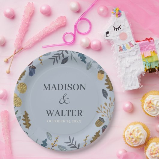 Assiettes En Carton Feuilles d'automne rustique mariage de automne num (Fête)