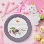 Assiettes En Carton Feuilles d'automne rustiques aquarelle Thanksgivin (Fête)