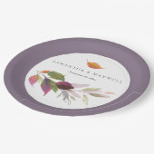 Assiettes En Carton Feuilles d'automne rustiques aquarelle Thanksgivin (Angle)