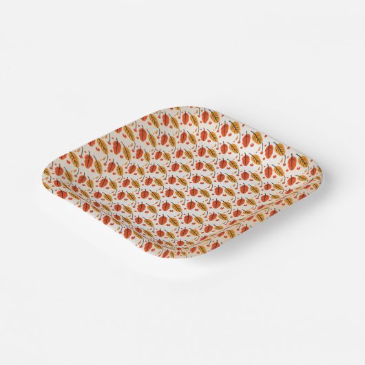 Assiettes En Carton Feuilles de automne orange bon thanksgiving (Angulaire)