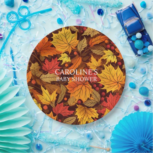 Assiettes En Carton Feuilles de Baby shower Plaques de papier (Fête)