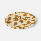Assiettes En Carton Feuilles de chêne automnal sur blanc (Angle)