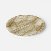 Assiettes En Carton Feuilles de dentelle de crème pâle rustique (Angle)