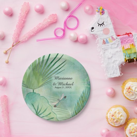 Assiettes En Carton Feuilles de la forêt tropicale des pluies Mariages (Fête)