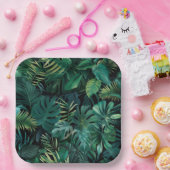 Assiettes En Carton Feuilles de la forêt tropicale tropicale (Fête)