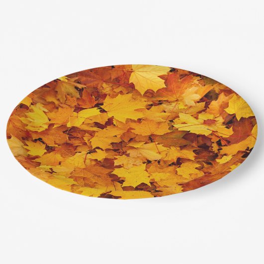 Assiettes En Carton Feuilles de l'érable d'automne (Angle)