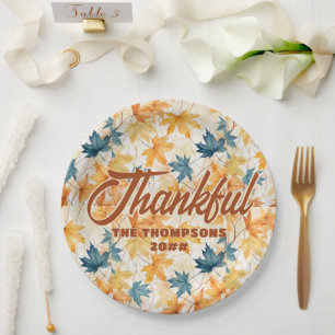 Assiettes En Carton Feuilles de l'érable Thanksgiving Brunch Dîner