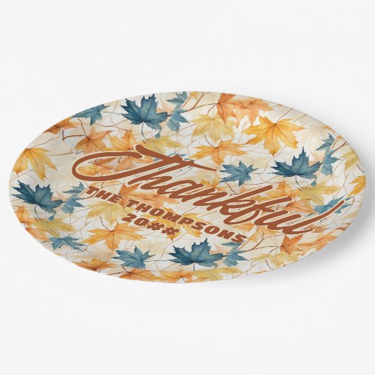 Assiettes En Carton Feuilles de l'érable Thanksgiving Brunch Dîner (Angle)