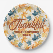 Assiettes En Carton Feuilles de l'érable Thanksgiving Brunch Dîner (Devant)