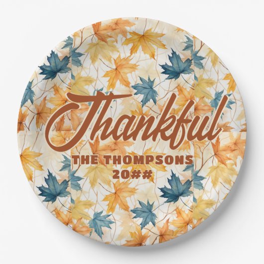 Assiettes En Carton Feuilles de l'érable Thanksgiving Brunch Dîner (Devant)