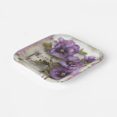 Assiettes En Carton Feuilles de musique violette (Angulaire)