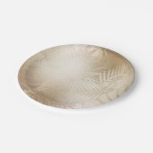 Assiettes En Carton Feuilles de palmier tropical botanique Golden Shin (Angle)