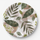 Assiettes En Carton Feuilles de safari botanique élégant (Devant)