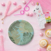 Assiettes En Carton Feuilles dénaturés tropicaux (Fête)