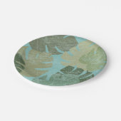 Assiettes En Carton Feuilles dénaturés tropicaux (Angle)