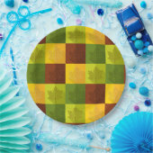 Assiettes En Carton Feuilles d'érable d'automne, brun, or, vert (Fête)