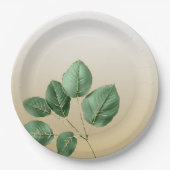 Assiettes En Carton Feuilles Mariages d'or (Devant)