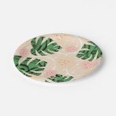 Assiettes En Carton feuilles, monstres, rose, vert, tropical, palme (Angle)