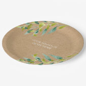 Assiettes En Carton Feuilles rustiques de prairie fraîche (Angle)