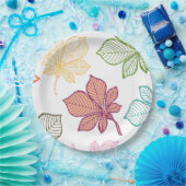 Assiettes En Carton Feuilles stylisés 8 (Fête)
