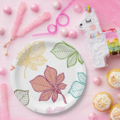 Assiettes En Carton Feuilles stylisés 8 (Fête)