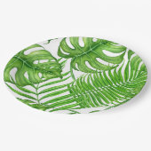 Assiettes En Carton Feuilles tropicaux (Angle)