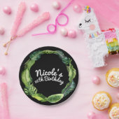 Assiettes En Carton Feuilles tropicaux Élégant Chic Mariage d'été Luau (Fête)