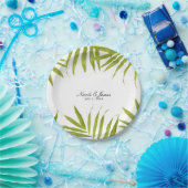 Assiettes En Carton Feuilles tropicaux Été Élégante Réception de maria (Fête)