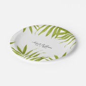 Assiettes En Carton Feuilles tropicaux Été Élégante Réception de maria (Angle)