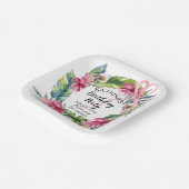 Assiettes En Carton Feuilles tropicaux | Fête d'anniversaire rose (Angulaire)