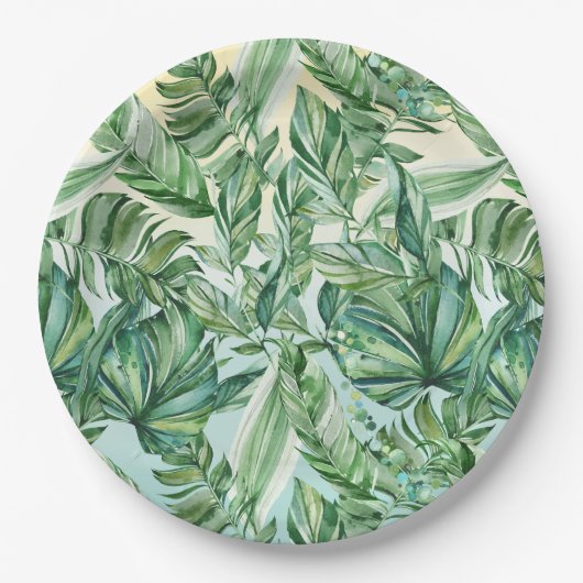Assiettes En Carton Feuilles tropicaux Ombre (Devant)