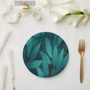 Assiettes En Carton Feuilles tropicaux rayonnants