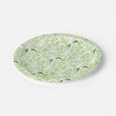 Assiettes En Carton Feuilles Vertes Tropicales Verdure (Angle)