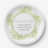 Assiettes En Carton Feuilles verts eucalyptus heureux après (Devant)