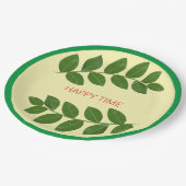 Assiettes En Carton Feuilles verts modernes (Angle)