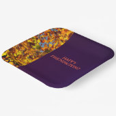Assiettes En Carton Feuilles violets foncés Thanksgiving Friendsgiving (Angulaire)