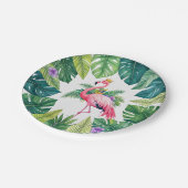 Assiettes En Carton Feuillus | Élégant Flamant rose rose Couronne Trop (Angle)