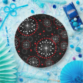 Assiettes En Carton Feux d'artifice de la fête du Canada contemporain (Fête)