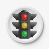 Assiettes En Carton Feux de circulation Signal rouge jaune vert (Devant)